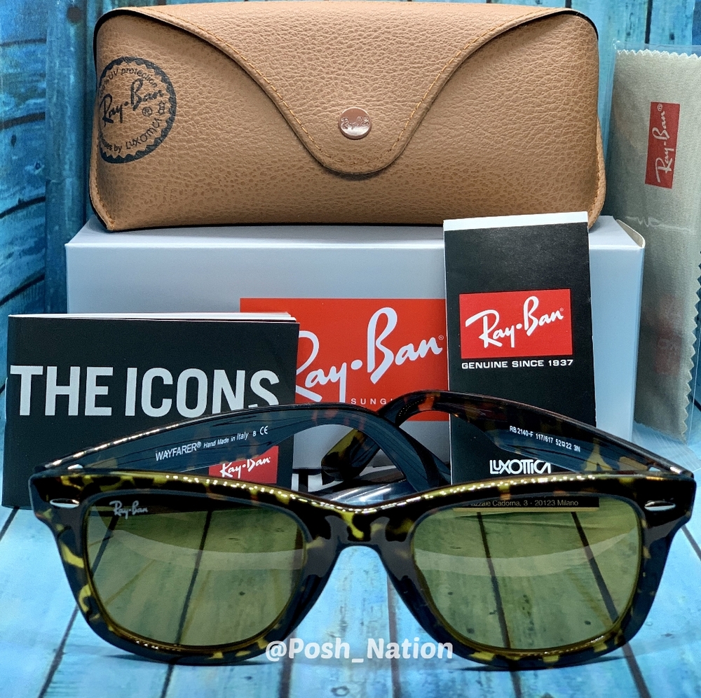 FREE SHIPPING Ray-Ban Wayfarer Tortoise Brown RB2140 New - Picture 7 of 13